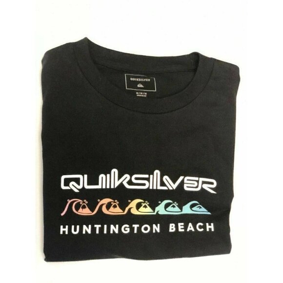 Quiksilver Men's Huntington Beach Black Graphic Tee Size M  A8 - Picture 8 of 10
